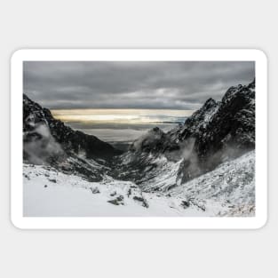 Winter in the mountains Sticker